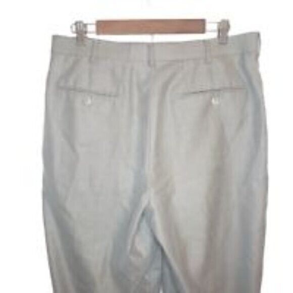 Perry Ellis Mens Size 34 Gray  Solid Dress Pants - Picture 7 of 9